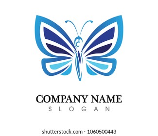 Vector - Butterfly conceptual simple, colorful icon. Logo. Vector illustration
