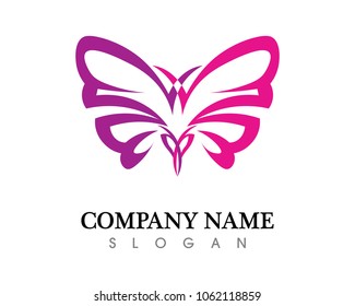 Vector - Butterfly conceptual simple, colorful icon. Logo. Vector illustration
