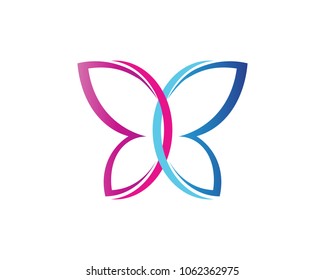 Vector - Butterfly conceptual simple, colorful icon. Logo. Vector illustration