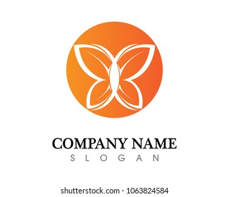 Vector - Butterfly conceptual simple, colorful icon. Logo. Vector illustration
