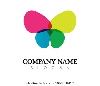 Vector - Butterfly conceptual simple, colorful icon. Logo. Vector illustration