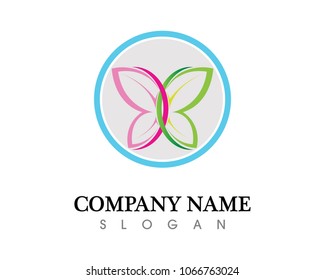 Vector - Butterfly conceptual simple, colorful icon. Logo. Vector illustration