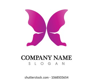 Vector - Butterfly conceptual simple, colorful icon. Logo. Vector illustration