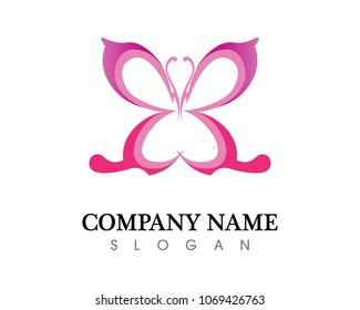 Vector - Butterfly conceptual simple, colorful icon. Logo. Vector illustration