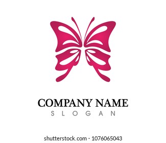 Vector - Butterfly conceptual simple, colorful icon. Logo. Vector illustration
