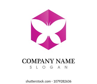 Vector - Butterfly conceptual simple, colorful icon. Logo. Vector illustration