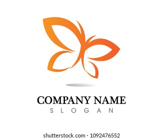 Vector - Butterfly conceptual simple, colorful icon. Logo. Vector illustration