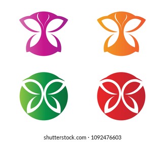 Vector - Butterfly conceptual simple, colorful icon. Logo. Vector illustration
