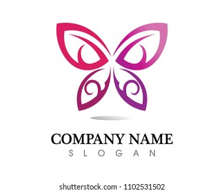 Vector - Butterfly conceptual simple, colorful icon. Logo. Vector illustration
