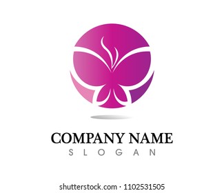 Vector - Butterfly conceptual simple, colorful icon. Logo. Vector illustration

