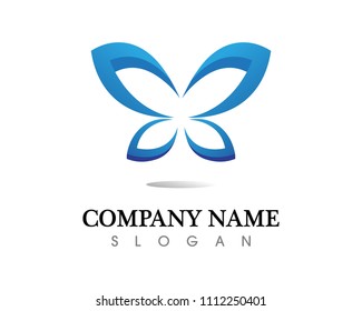 Vector - Butterfly conceptual simple, colorful icon. Logo. Vector illustration
