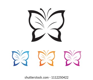 Vector - Butterfly conceptual simple, colorful icon. Logo. Vector illustration
