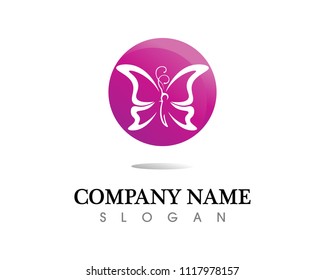 Vector - Butterfly conceptual simple, colorful icon. Logo. Vector illustration