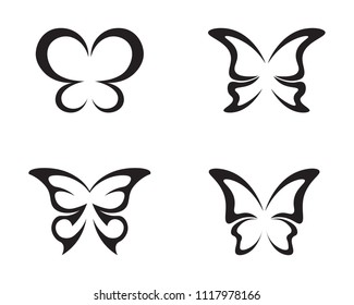 Vector - Butterfly conceptual simple, colorful icon. Logo. Vector illustration