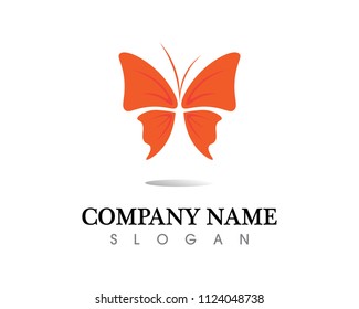 Vector - Butterfly conceptual simple, colorful icon. Logo. Vector illustration
