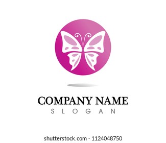 Vector - Butterfly conceptual simple, colorful icon. Logo. Vector illustration
