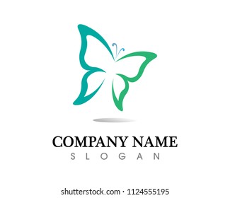 Vector - Butterfly conceptual simple, colorful icon. Logo. Vector illustration
