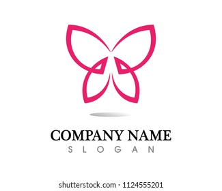 Vector - Butterfly conceptual simple, colorful icon. Logo. Vector illustration
