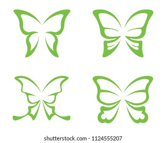 Vector - Butterfly conceptual simple, colorful icon. Logo. Vector illustration