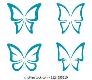 Vector - Butterfly conceptual simple, colorful icon. Logo. Vector illustration