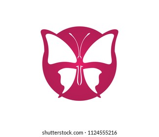Vector - Butterfly conceptual simple, colorful icon. Logo. Vector illustration

