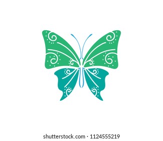 Vector - Butterfly conceptual simple, colorful icon. Logo. Vector illustration
