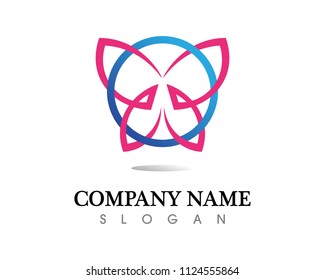 Vector - Butterfly conceptual simple, colorful icon. Logo. Vector illustration
