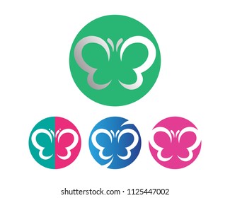 Vector - Butterfly conceptual simple, colorful icon. Logo. Vector illustration