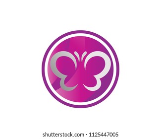 Vector - Butterfly conceptual simple, colorful icon. Logo. Vector illustration
