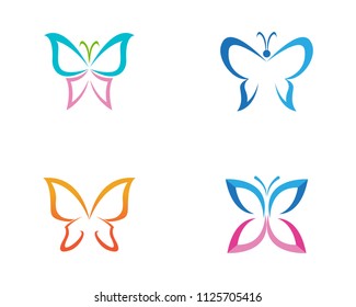 Vector - Butterfly conceptual simple, colorful icon. Logo. Vector illustration