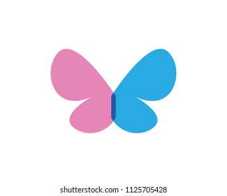 Vector - Butterfly conceptual simple, colorful icon. Logo. Vector illustration