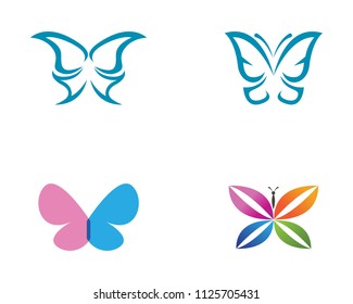 Vector - Butterfly conceptual simple, colorful icon. Logo. Vector illustration