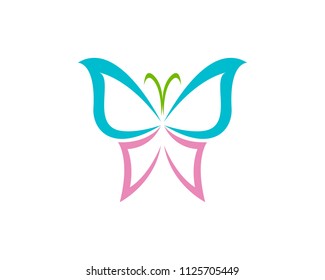 Vector - Butterfly conceptual simple, colorful icon. Logo. Vector illustration