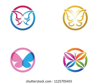 Vector - Butterfly conceptual simple, colorful icon. Logo. Vector illustration