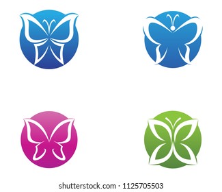 Vector - Butterfly conceptual simple, colorful icon. Logo. Vector illustration