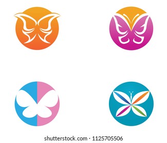 Vector - Butterfly conceptual simple, colorful icon. Logo. Vector illustration