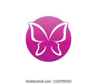 Vector - Butterfly conceptual simple, colorful icon. Logo. Vector illustration