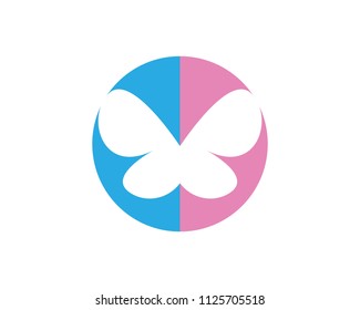 Vector - Butterfly conceptual simple, colorful icon. Logo. Vector illustration