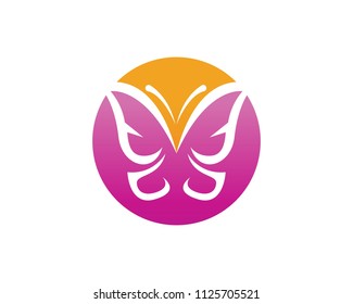 Vector - Butterfly conceptual simple, colorful icon. Logo. Vector illustration
