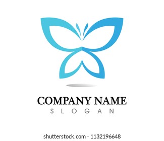 Vector - Butterfly conceptual simple, colorful icon. Logo. Vector illustration
