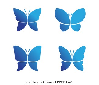 Vector - Butterfly conceptual simple, colorful icon. Logo. Vector illustration
