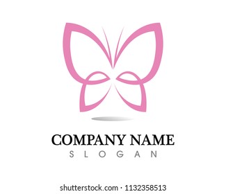 Vector - Butterfly conceptual simple, colorful icon. Logo. Vector illustration
