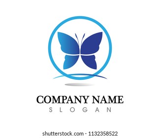 Vector - Butterfly conceptual simple, colorful icon. Logo. Vector illustration
