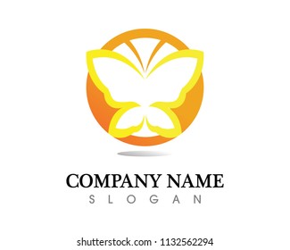 Vector - Butterfly conceptual simple, colorful icon. Logo. Vector illustration
