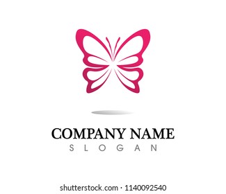 Vector - Butterfly conceptual simple, colorful icon. Logo. Vector illustration
