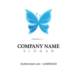 Vector - Butterfly conceptual simple, colorful icon. Logo. Vector illustration
