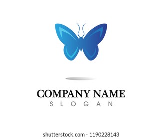 Vector - Butterfly conceptual simple, colorful icon. Logo. Vector illustration
