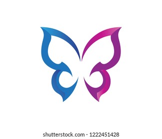 Vector - Butterfly conceptual simple, colorful icon. Logo. Vector illustration
