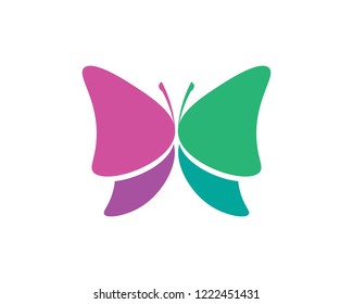 Vector - Butterfly conceptual simple, colorful icon. Logo. Vector illustration
