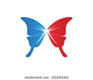 Vector - Butterfly conceptual simple, colorful icon. Logo. Vector illustration
